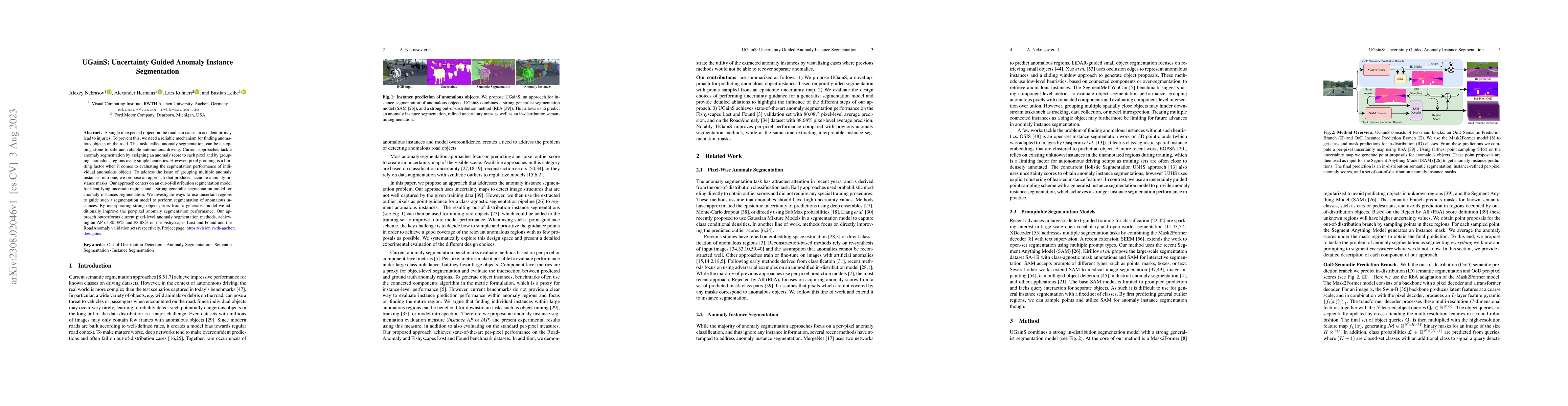 Thumbnail for UGainS: Uncertainty Guided Anomaly Instance Segmentation