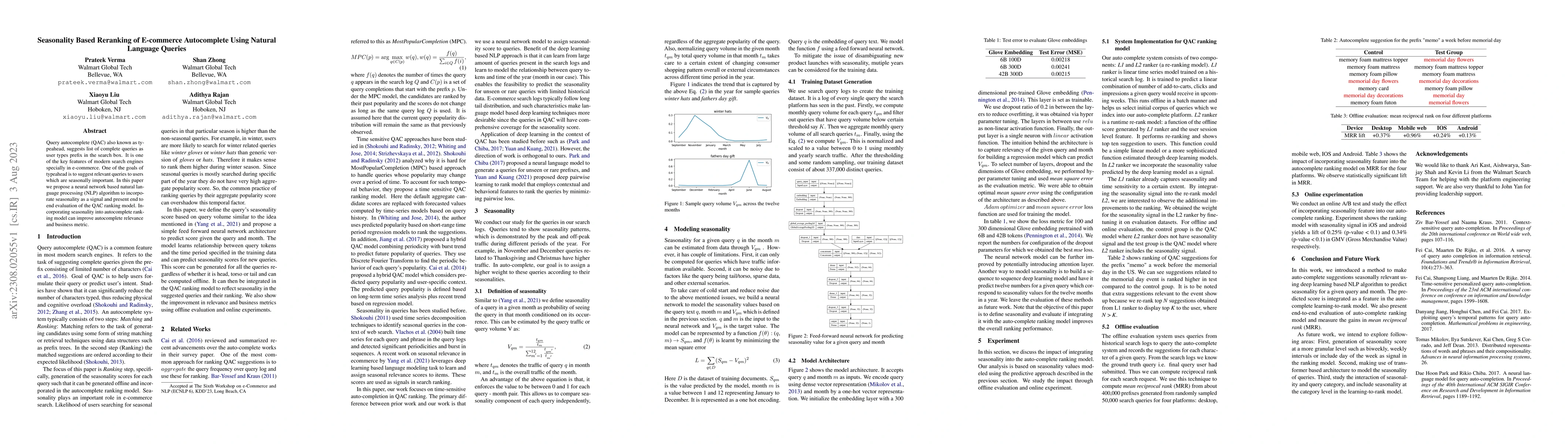 Thumbnail for Seasonality Based Reranking of E-commerce Autocomplete Using Natural
  Language Queries