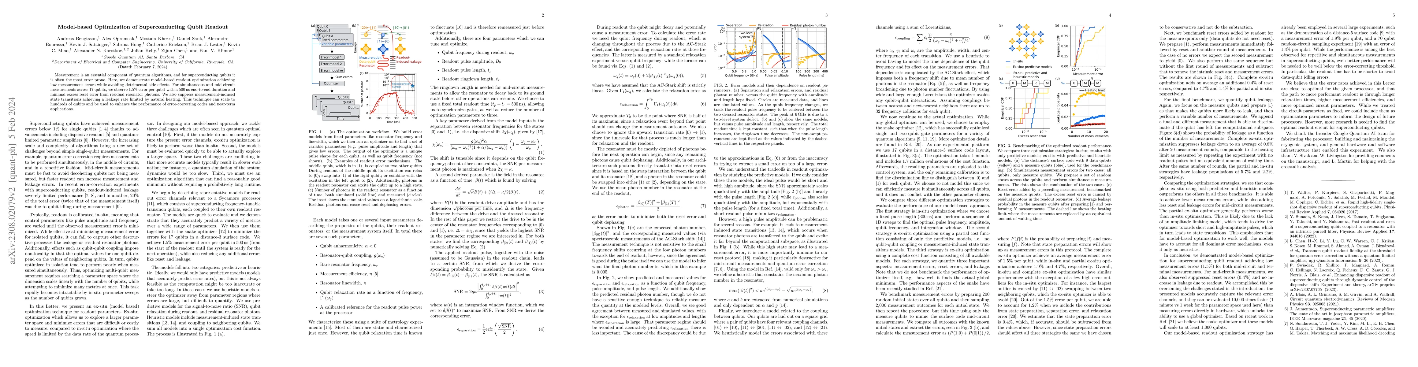 Thumbnail for Model-based Optimization of Superconducting Qubit Readout
