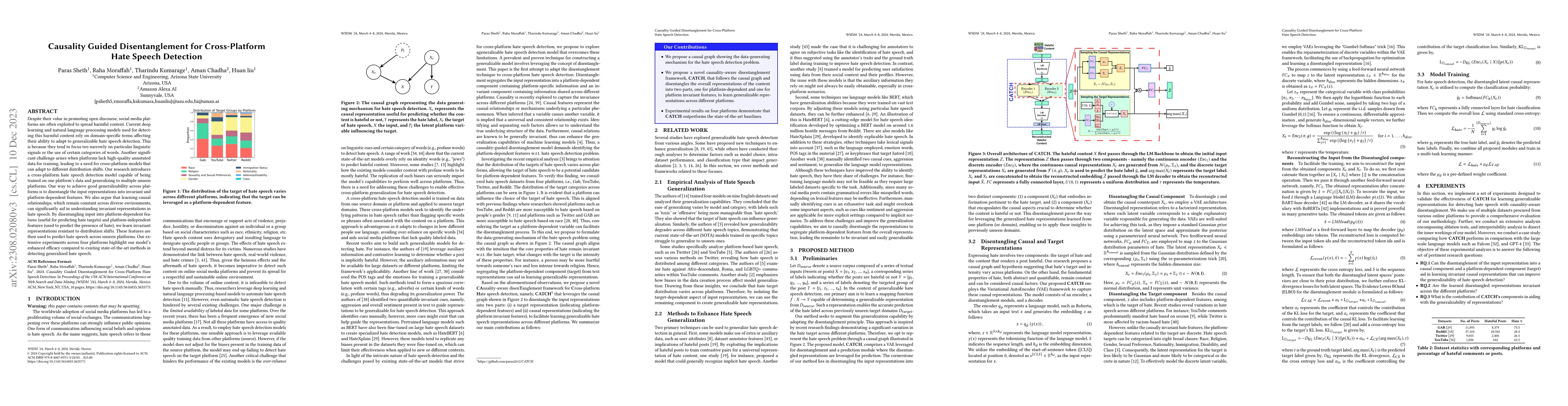 Thumbnail for Causality Guided Disentanglement for Cross-Platform Hate Speech
  Detection