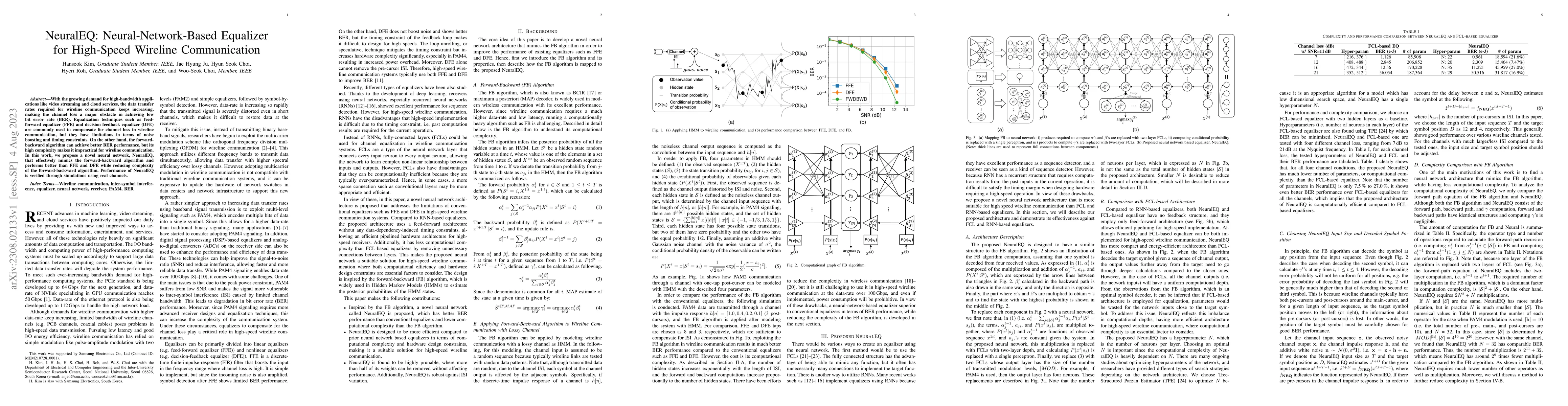 Thumbnail for NeuralEQ: Neural-Network-Based Equalizer for High-Speed Wireline
  Communication