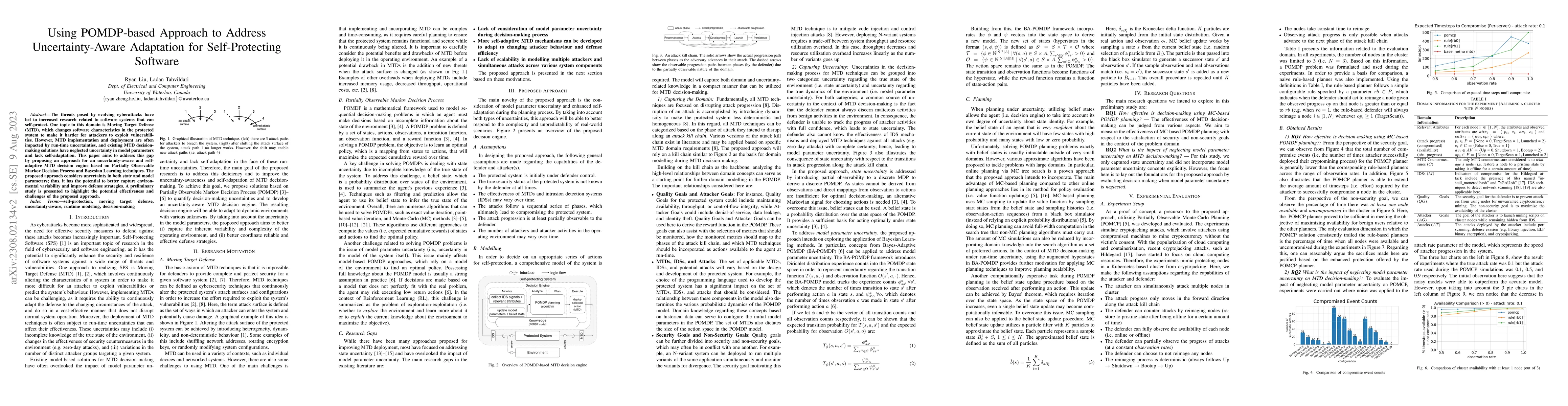 Thumbnail for Using POMDP-based Approach to Address Uncertainty-Aware Adaptation for
  Self-Protecting Software