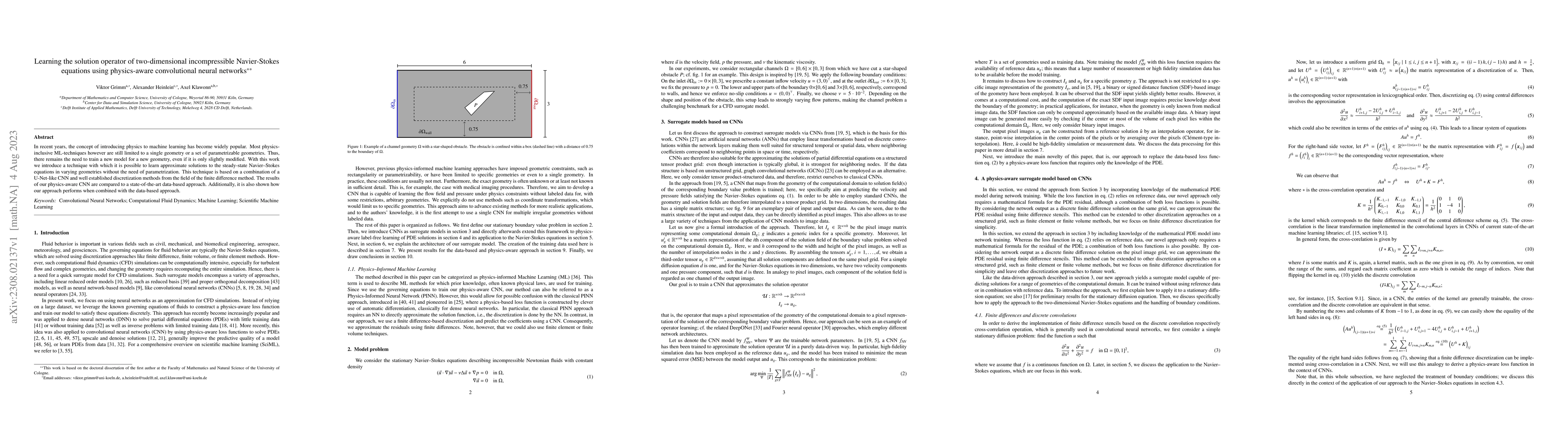 Thumbnail for Learning the solution operator of two-dimensional incompressible
  Navier-Stokes equations using physics-aware convolutional neural networks