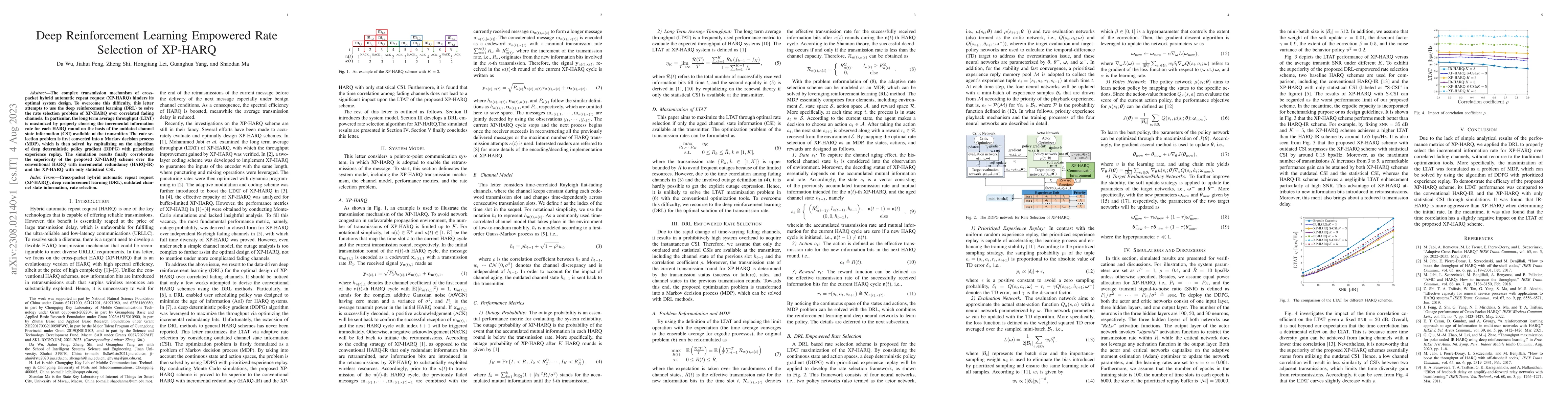 Thumbnail for Deep Reinforcement Learning Empowered Rate Selection of XP-HARQ