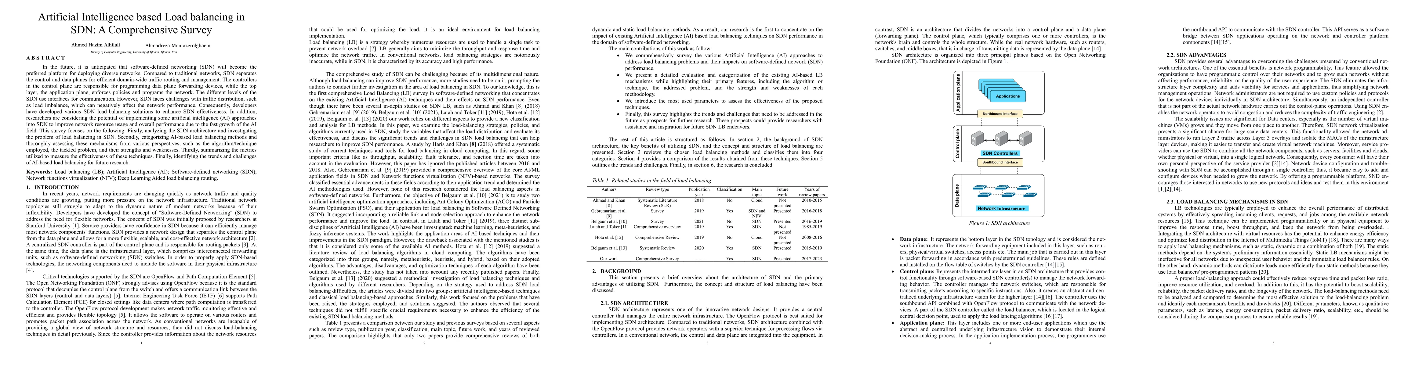 Thumbnail for Artificial intelligence based load balancing in SDN: A comprehensive
  survey