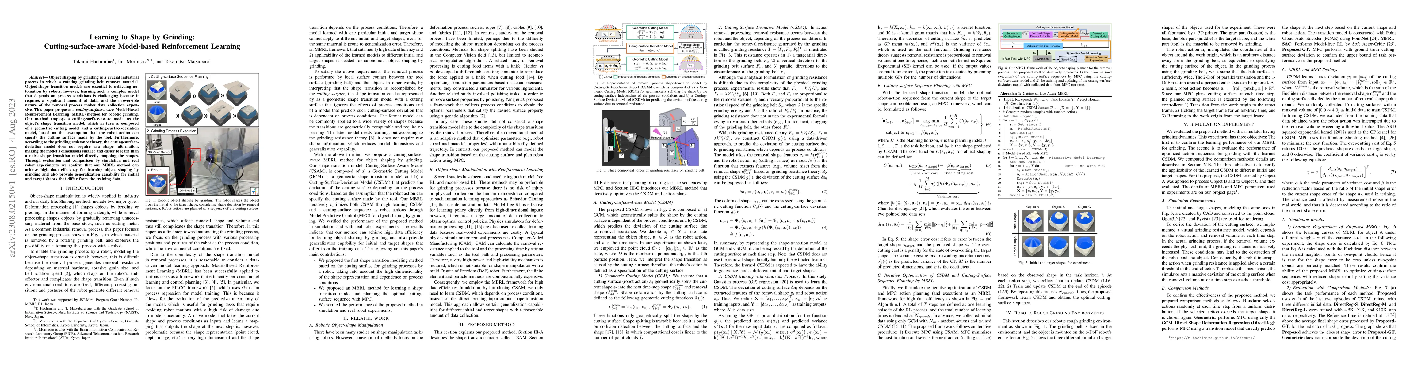 Thumbnail for Learning to Shape by Grinding: Cutting-surface-aware Model-based
  Reinforcement Learning