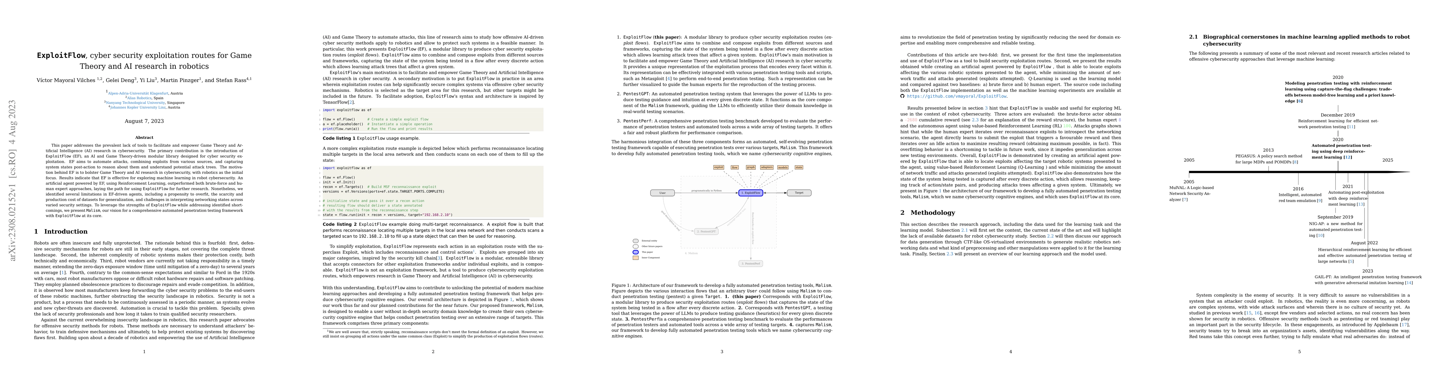 Thumbnail for ExploitFlow, cyber security exploitation routes for Game Theory and AI
  research in robotics