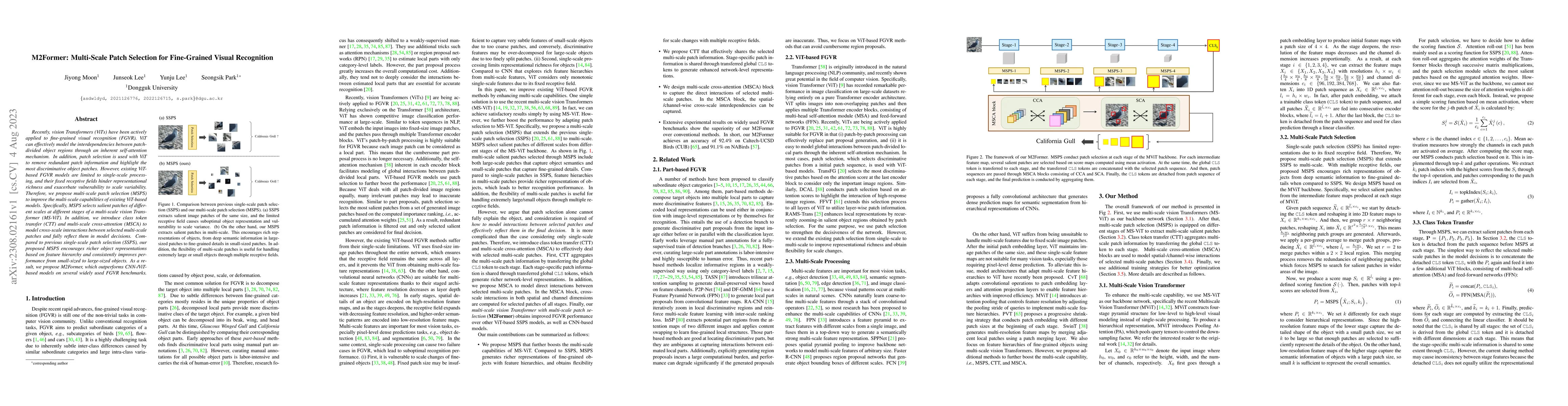Thumbnail for M2Former: Multi-Scale Patch Selection for Fine-Grained Visual
  Recognition
