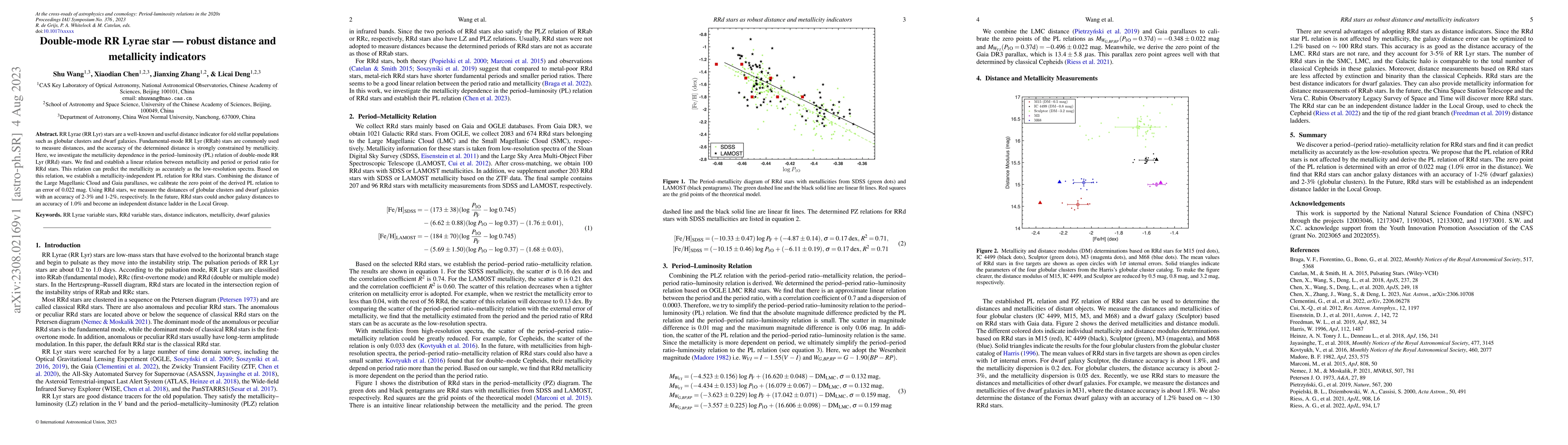 Thumbnail for Double-mode RR Lyrae star -- robust distance and metallicity indicators