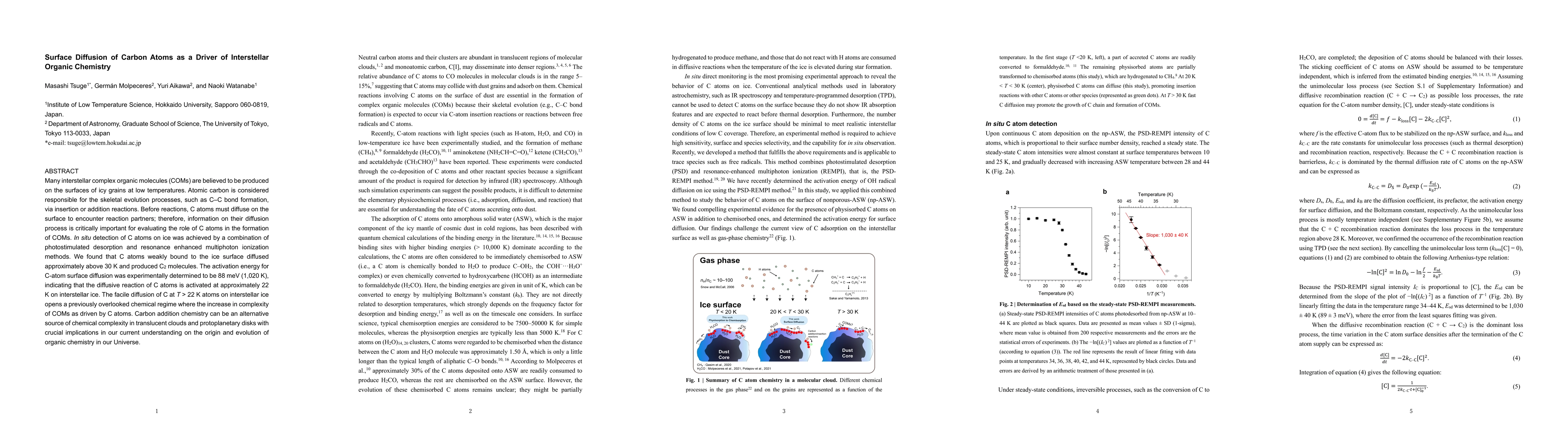 Thumbnail for Surface Diffusion of Carbon Atoms as a Driver of Interstellar Organic
  Chemistry
