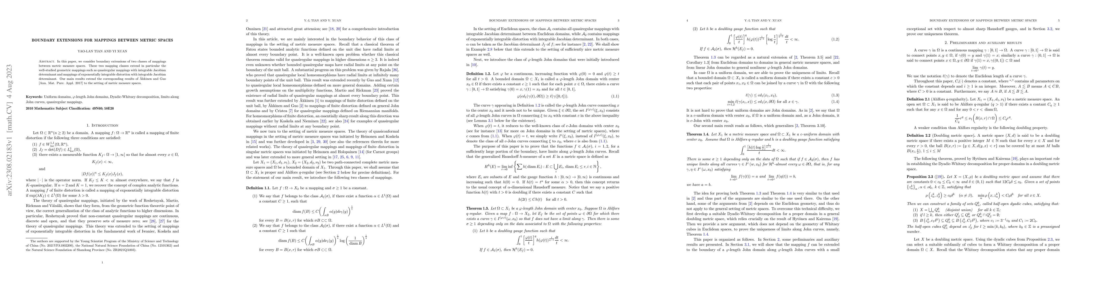 Thumbnail for Boundary Extensions for mappings between metric spaces