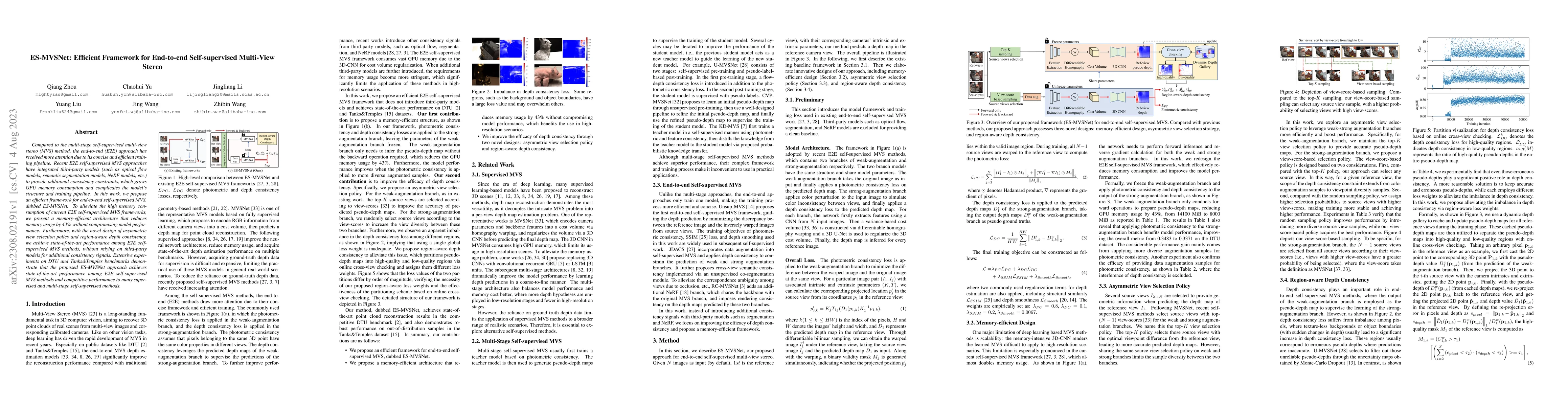 Thumbnail for ES-MVSNet: Efficient Framework for End-to-end Self-supervised Multi-View
  Stereo