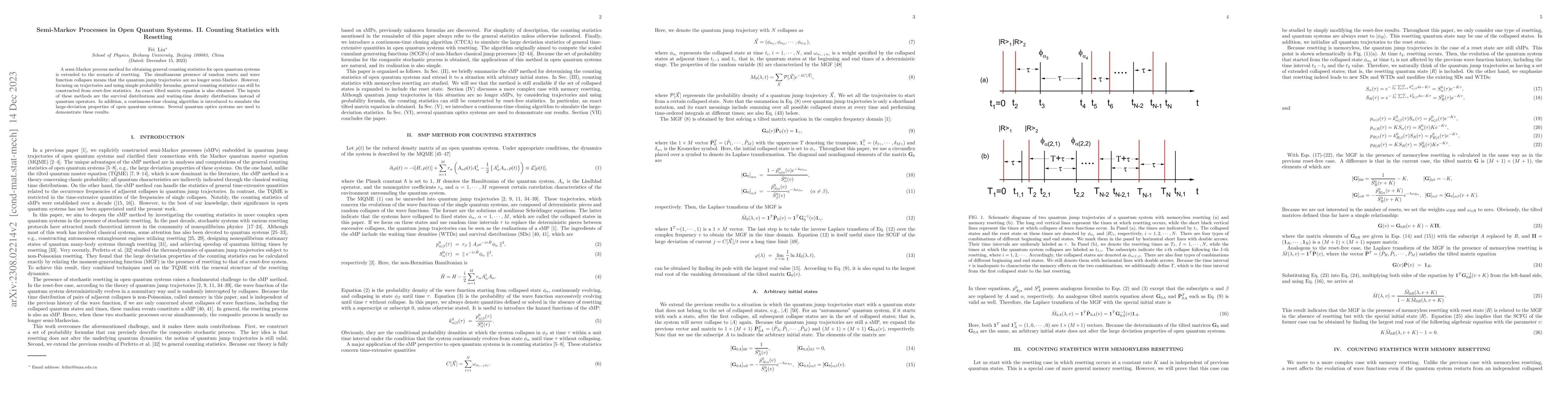 Thumbnail for Semi-Markov Processes in Open Quantum Systems. II. Counting Statistics
  with Resetting