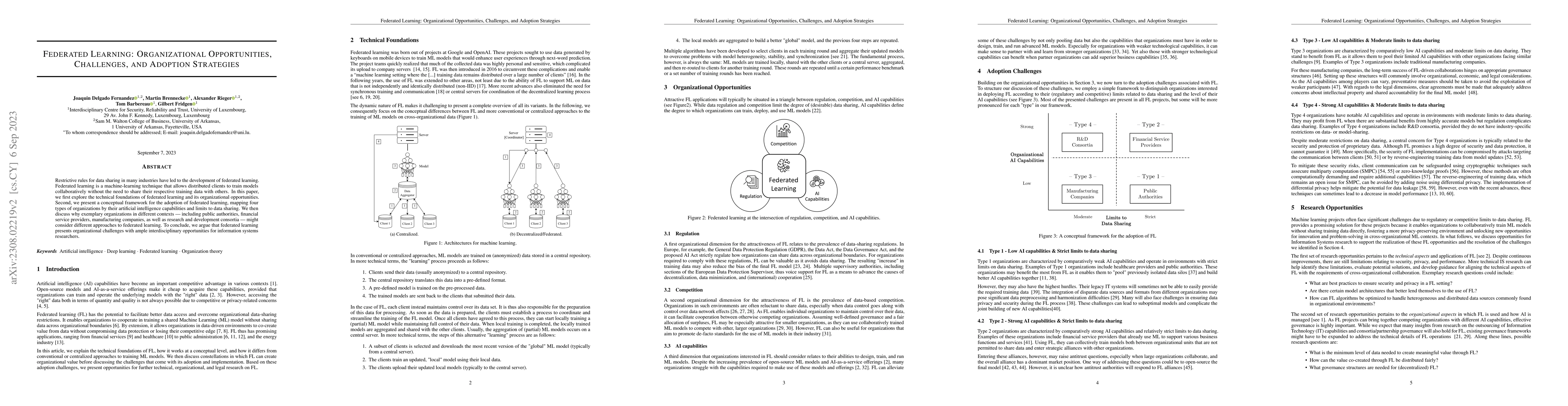Thumbnail for Federated Learning: Organizational Opportunities, Challenges, and
  Adoption Strategies