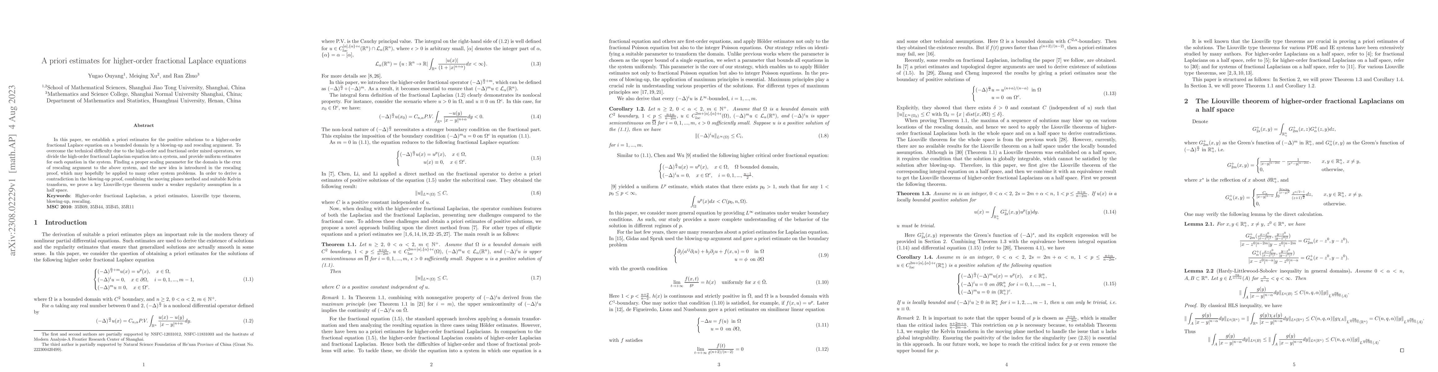 Thumbnail for A priori estimates for higher-order fractional Laplace equations