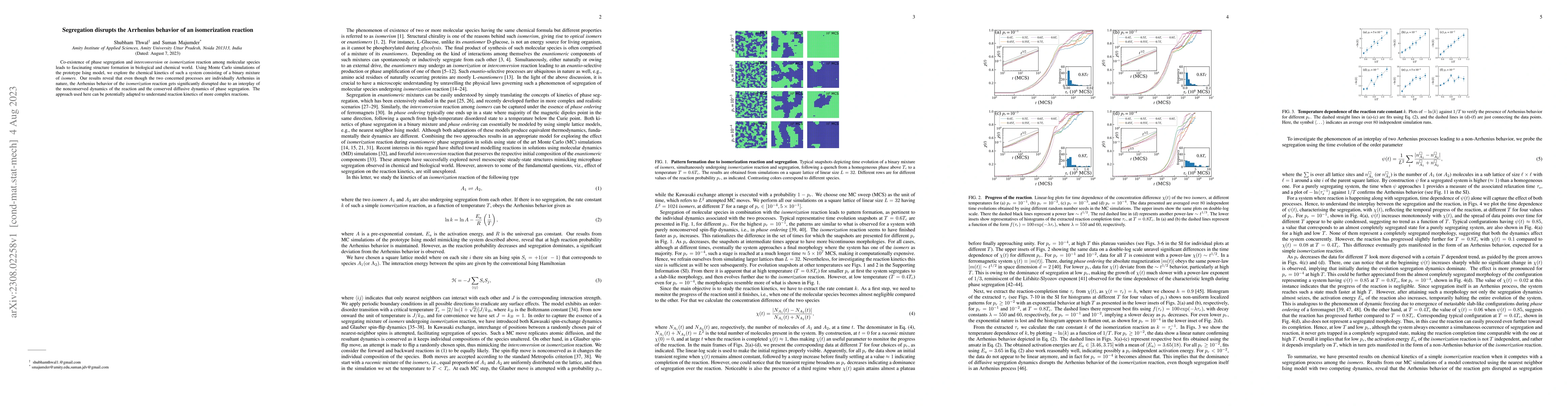 Thumbnail for Segregation disrupts the Arrhenius behavior of an isomerization reaction