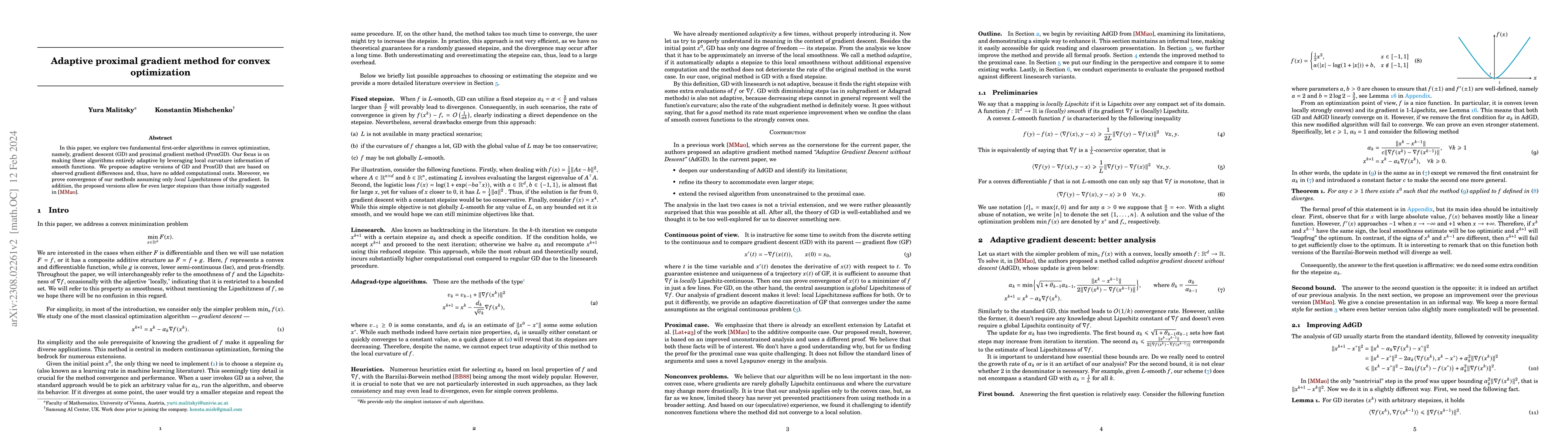 Thumbnail for Adaptive Proximal Gradient Method for Convex Optimization