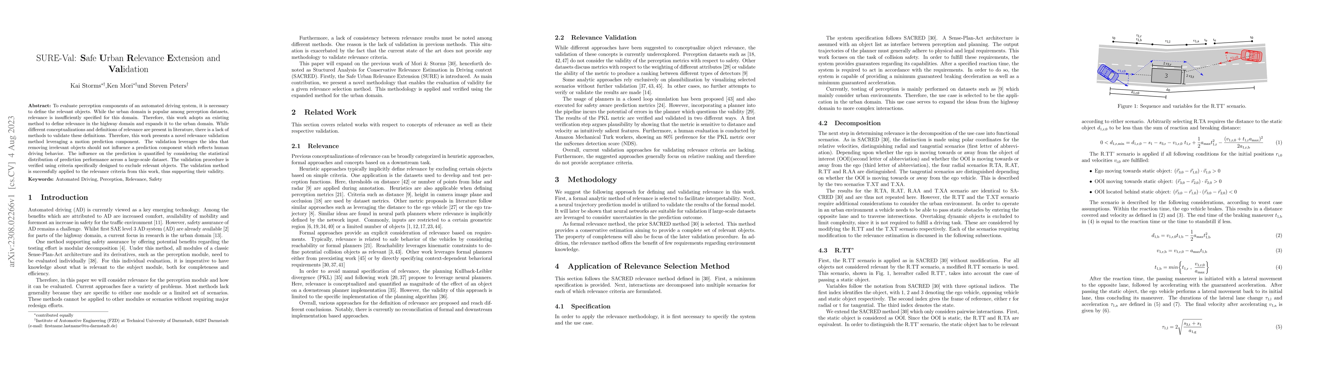 Thumbnail for SURE-Val: Safe Urban Relevance Extension and Validation