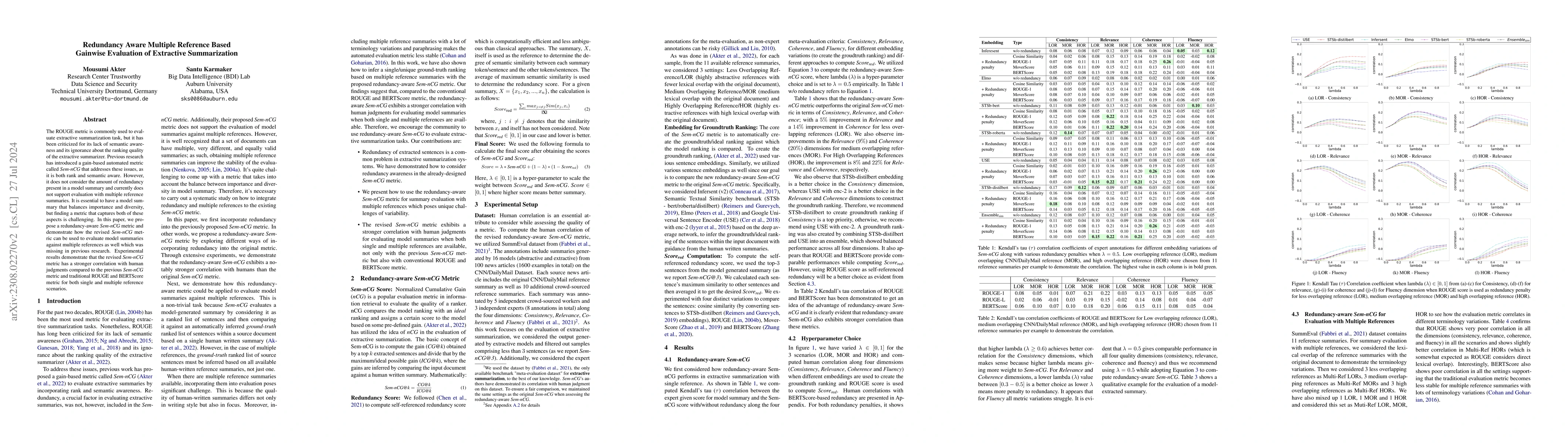 Thumbnail for Redundancy Aware Multi-Reference Based Gainwise Evaluation of Extractive
  Summarization