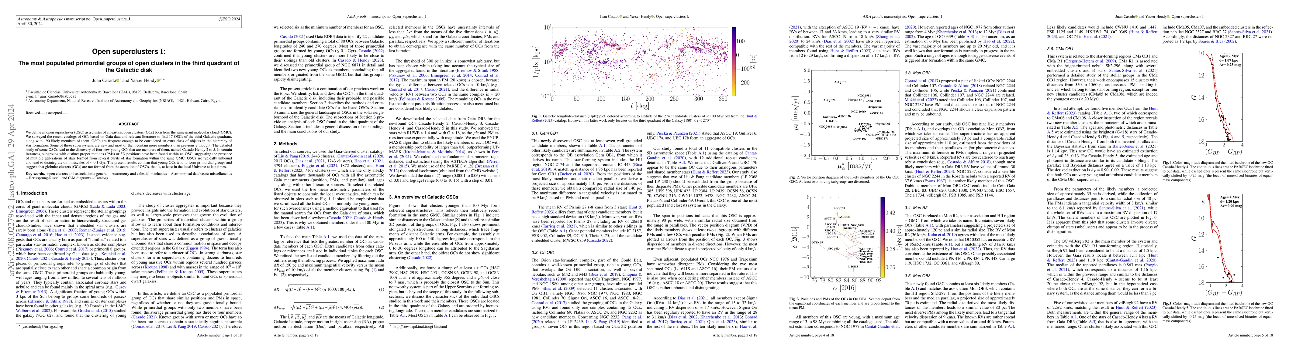 Thumbnail for Open superclusters I: The most populated primordial groups of open
  clusters in the third quadrant of the Galactic disc