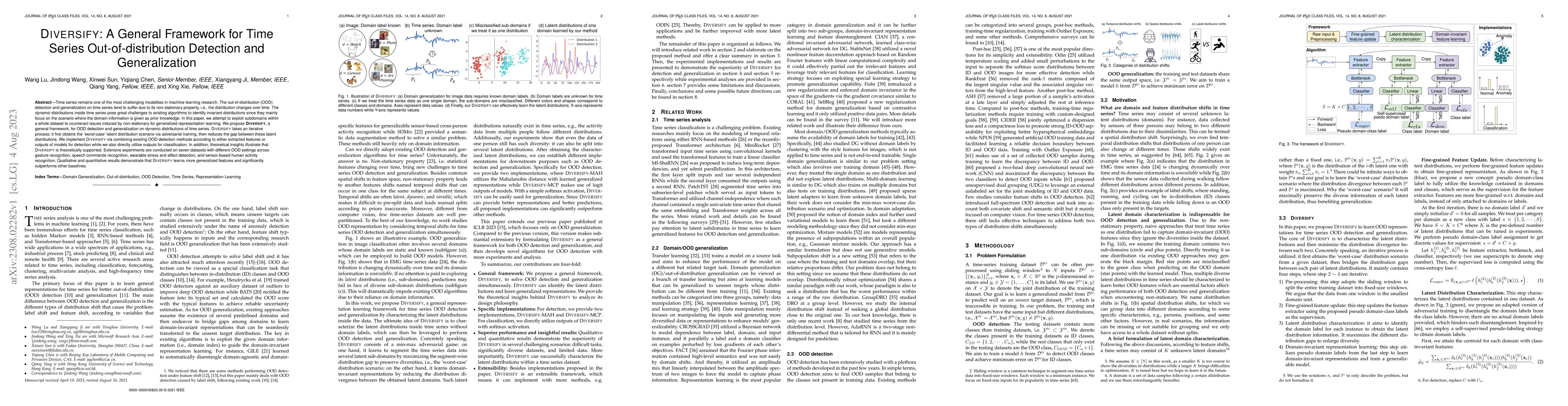 Thumbnail for DIVERSIFY: A General Framework for Time Series Out-of-distribution
  Detection and Generalization
