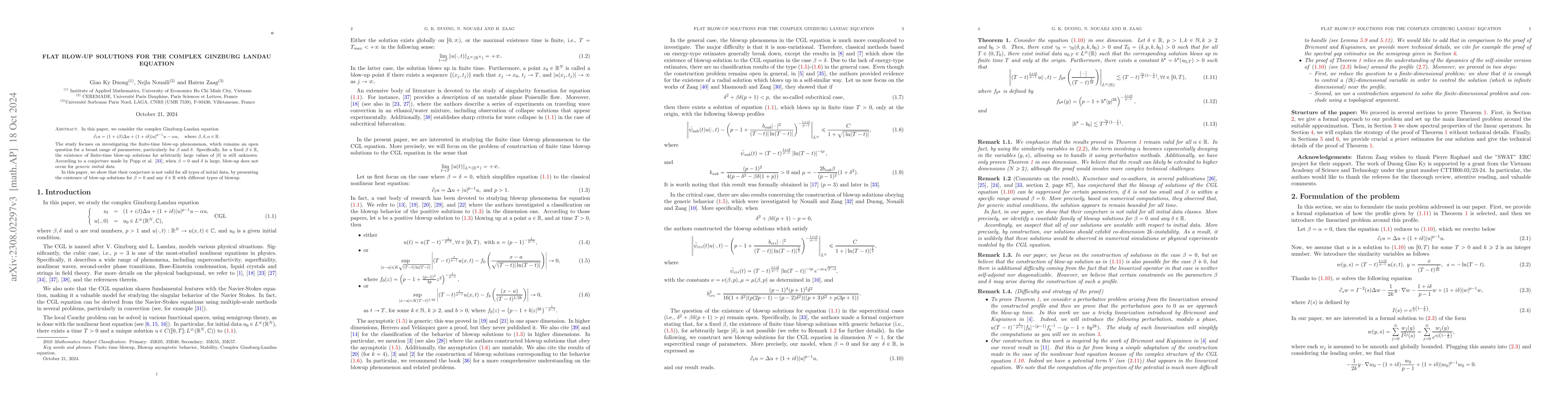 Thumbnail for Flat blow-up solutions for the complex Ginzburg Landau equation