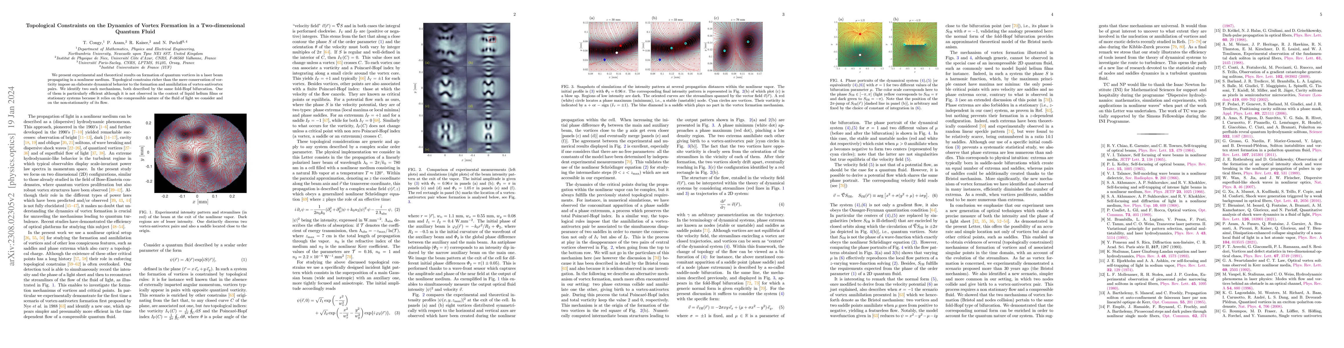 Thumbnail for Topological constraints on the dynamics of vortex formation in a
  two-dimensional quantum fluid