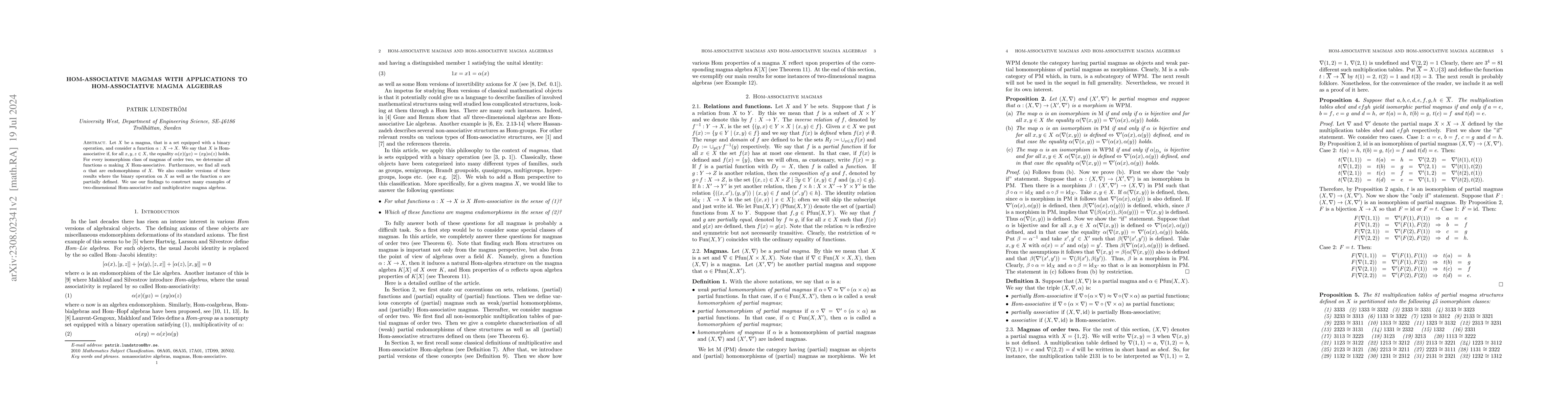 Thumbnail for Hom-associative magmas with applications to Hom-associative magma
  algebras