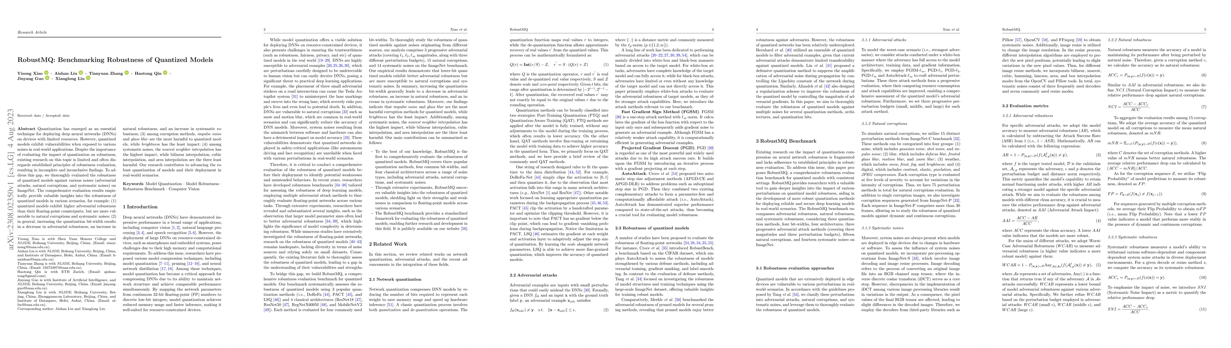 Thumbnail for RobustMQ: Benchmarking Robustness of Quantized Models