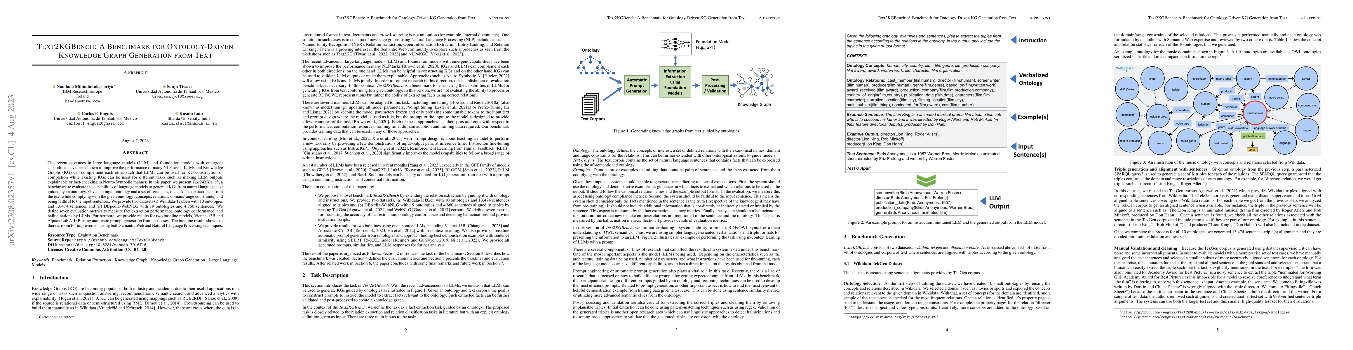 Thumbnail for Text2KGBench: A Benchmark for Ontology-Driven Knowledge Graph Generation
  from Text