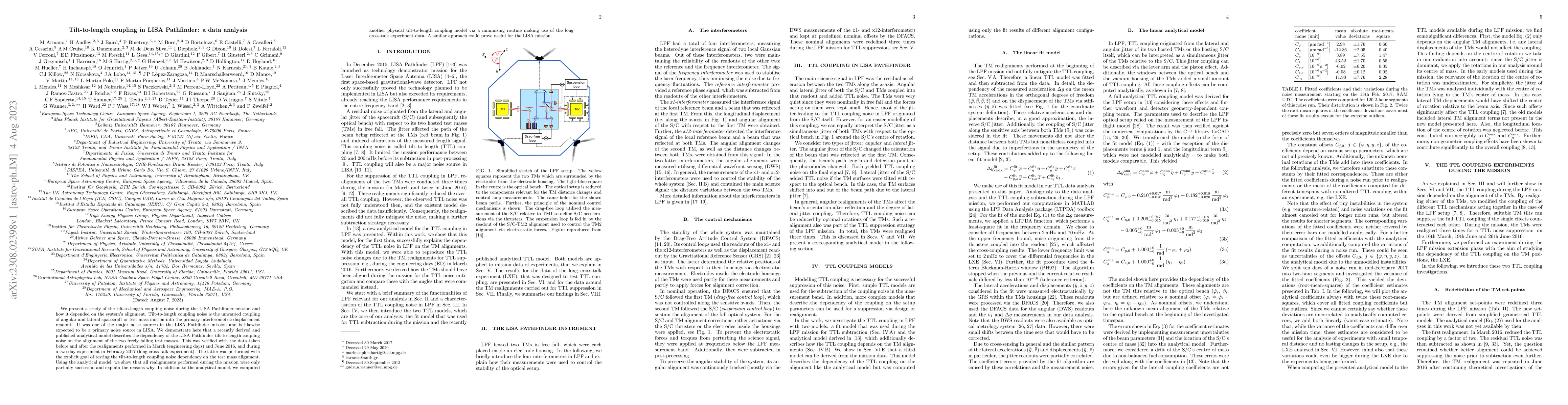 Thumbnail for Tilt-to-length coupling in LISA Pathfinder: a data analysis