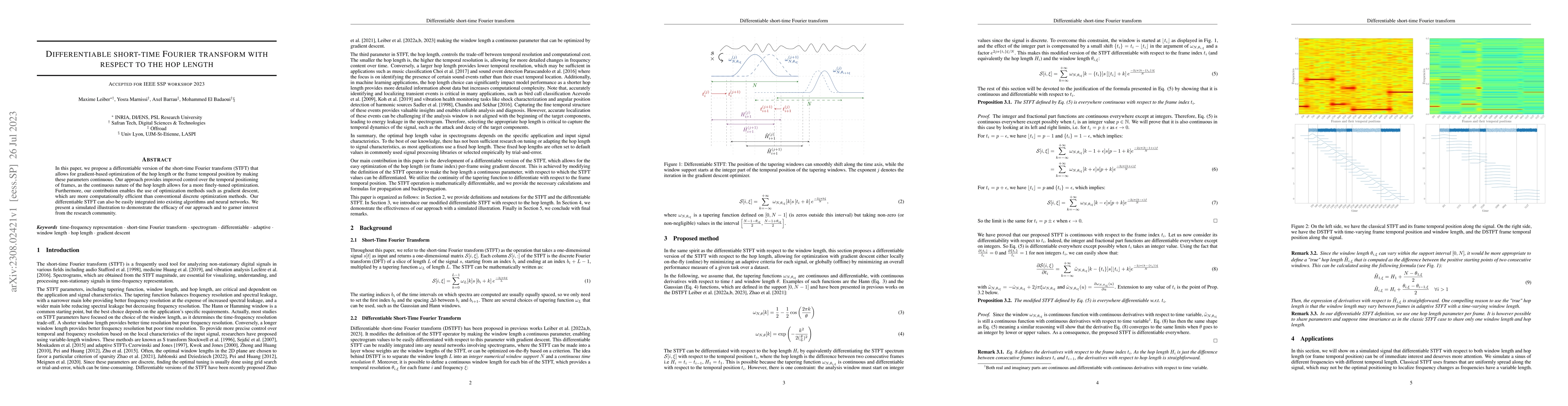 Thumbnail for Differentiable short-time Fourier transform with respect to the hop
  length