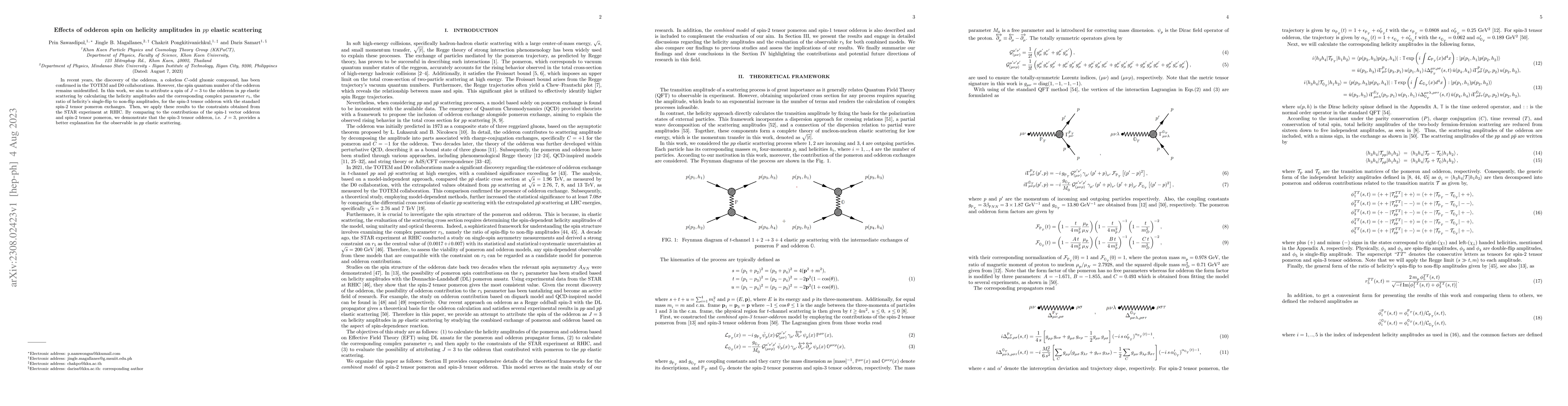 Thumbnail for Effects of odderon spin on helicity amplitudes in $pp$ elastic
  scattering