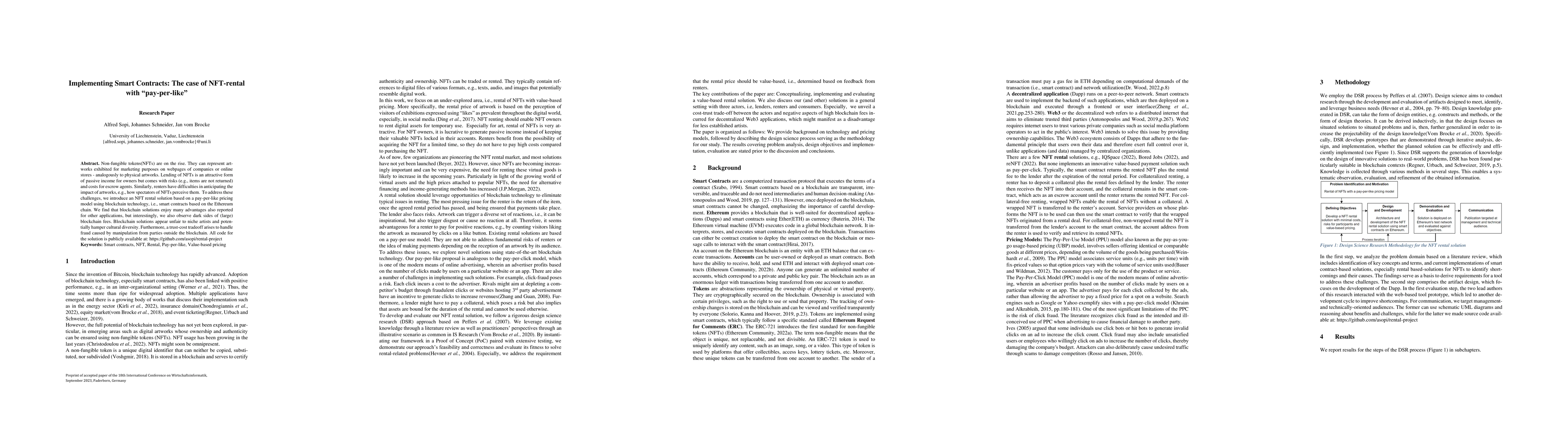 Thumbnail for Implementing Smart Contracts: The case of NFT-rental with pay-per-like