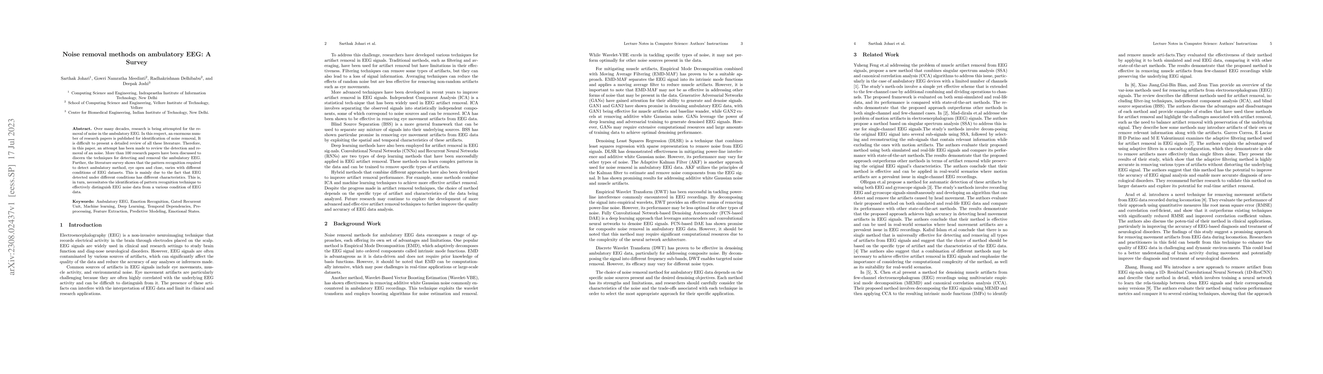 Thumbnail for Noise removal methods on ambulatory EEG: A Survey