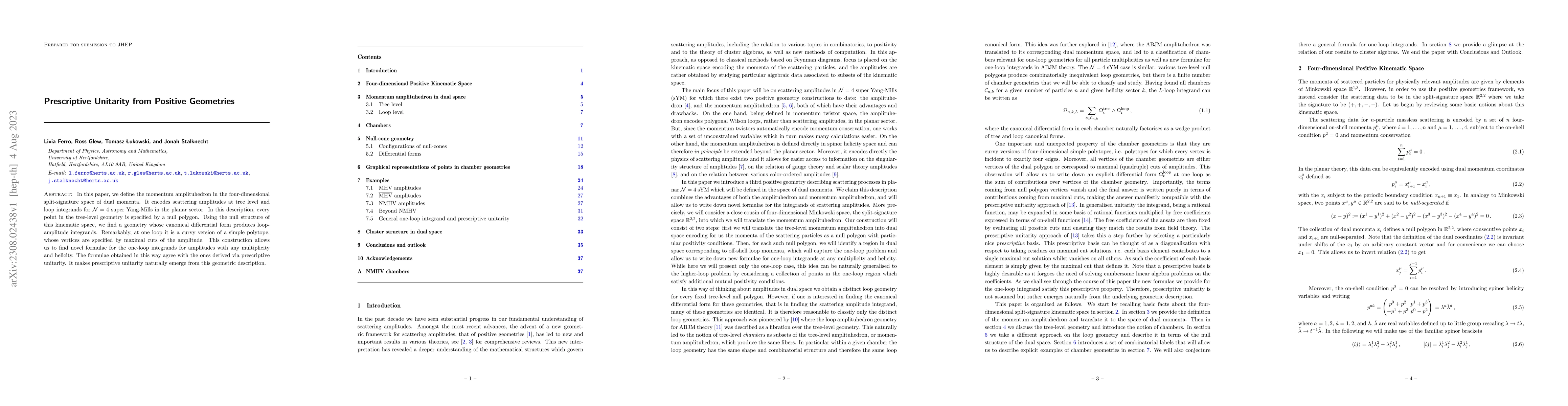 Thumbnail for Prescriptive Unitarity from Positive Geometries