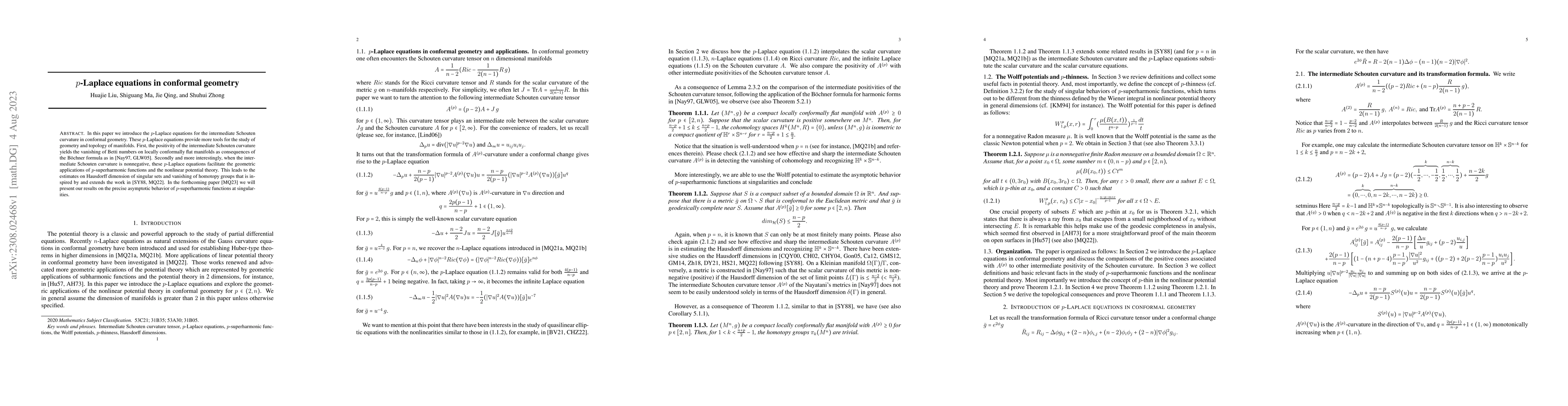 Thumbnail for p-Laplace equations in conformal geometry