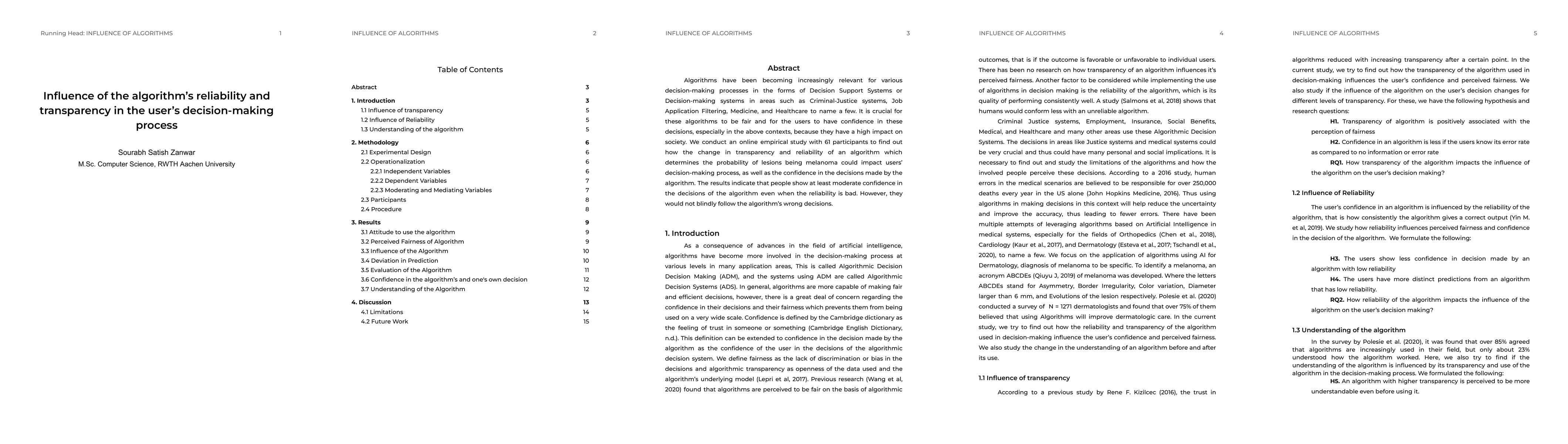 Thumbnail for Influence of the algorithm's reliability and transparency in the user's
  decision-making process