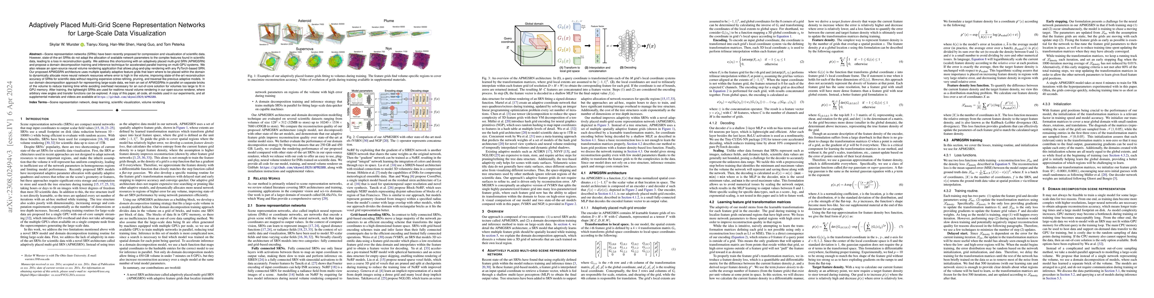 Thumbnail for Adaptively Placed Multi-Grid Scene Representation Networks for
  Large-Scale Data Visualization