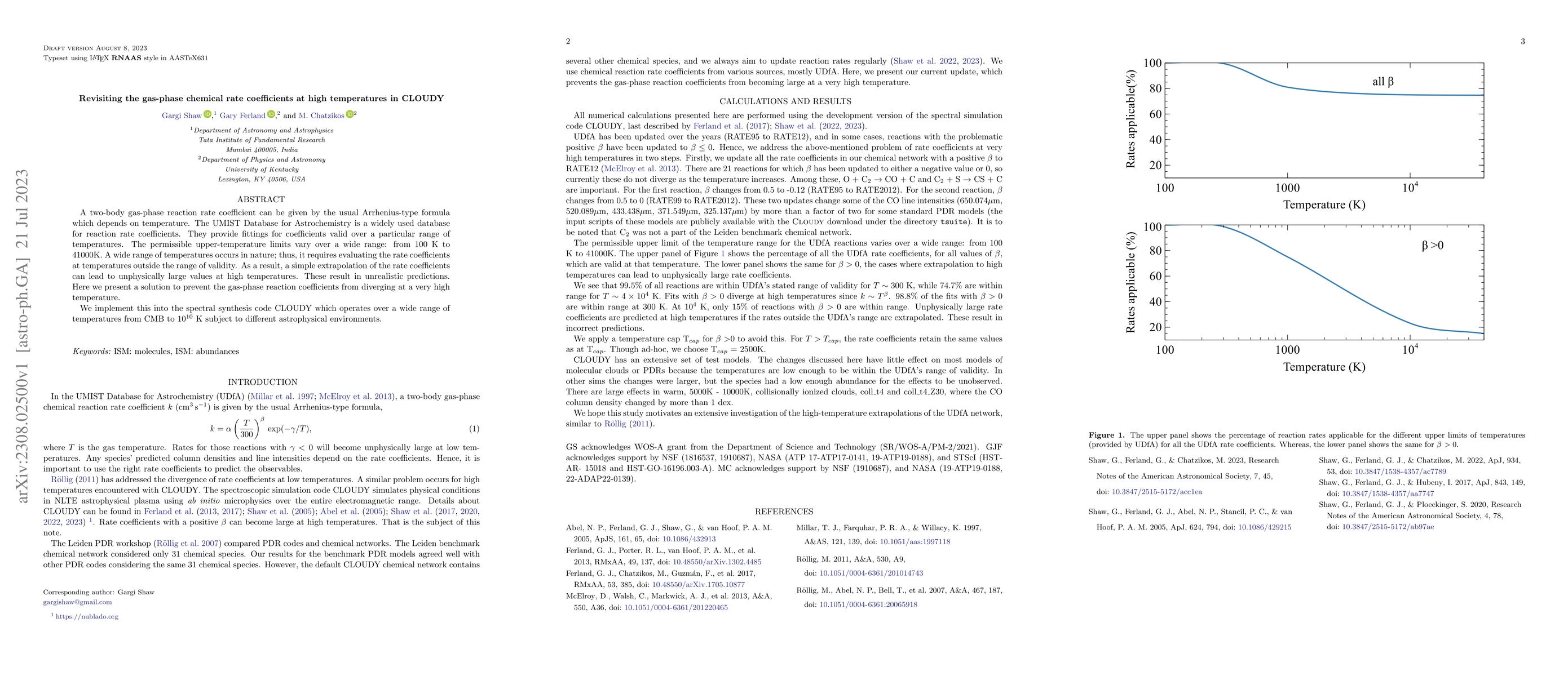 Thumbnail for Revisiting the gas-phase chemical rate coefficients at high temperatures
  in CLOUDY