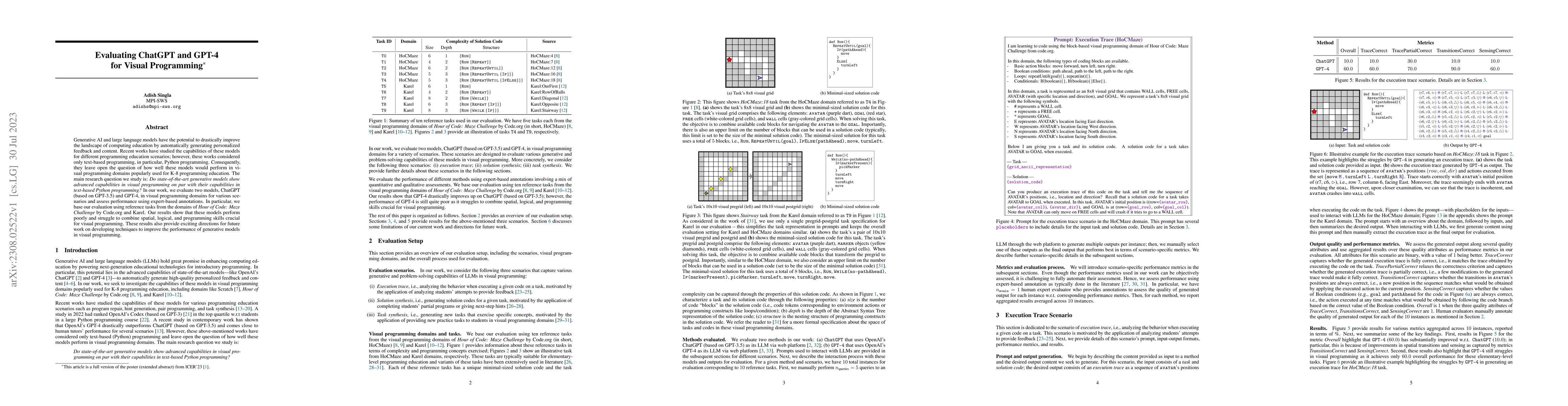 Thumbnail for Evaluating ChatGPT and GPT-4 for Visual Programming