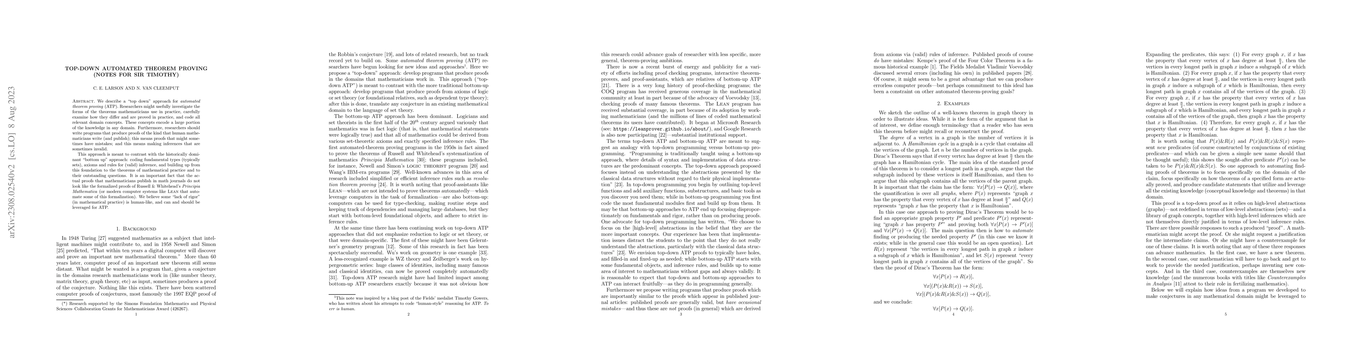 Thumbnail for Top-down Automated Theorem Proving (Notes for Sir Timothy)