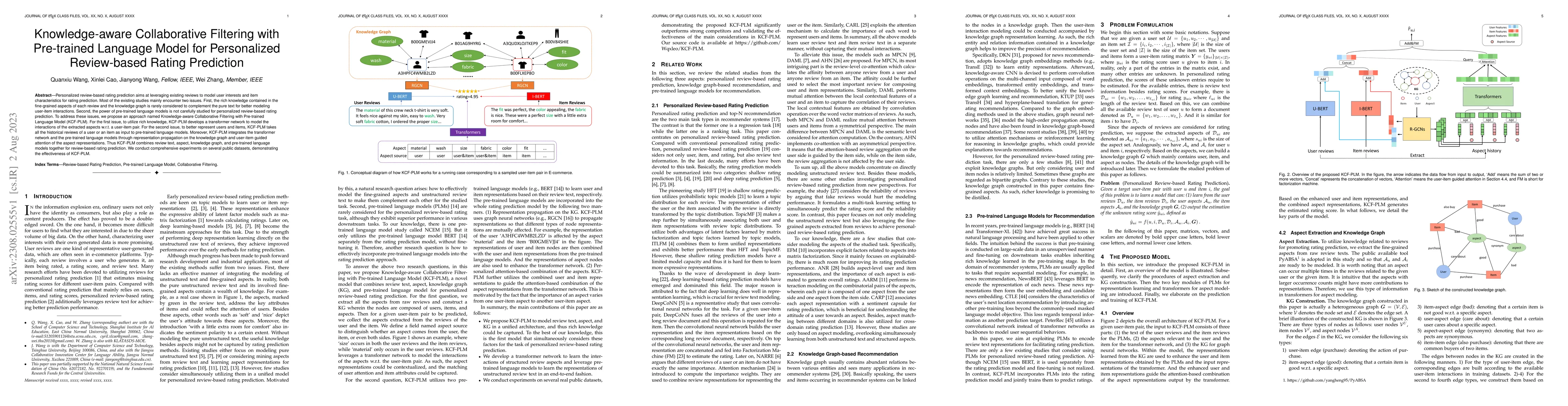 Thumbnail for Knowledge-aware Collaborative Filtering with Pre-trained Language Model
  for Personalized Review-based Rating Prediction