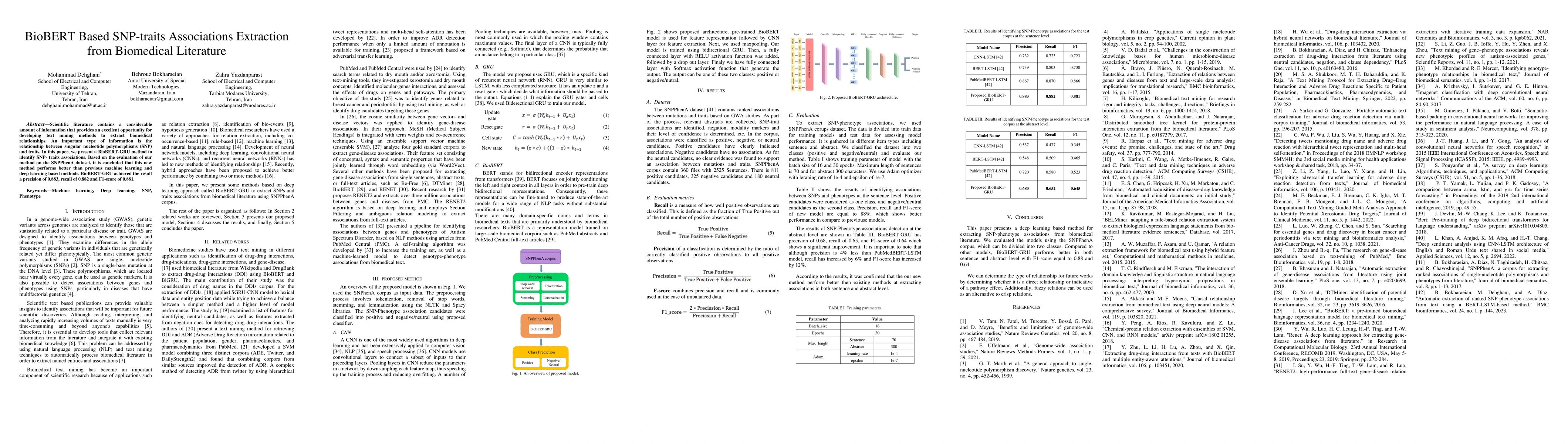 Thumbnail for BioBERT Based SNP-traits Associations Extraction from Biomedical
  Literature