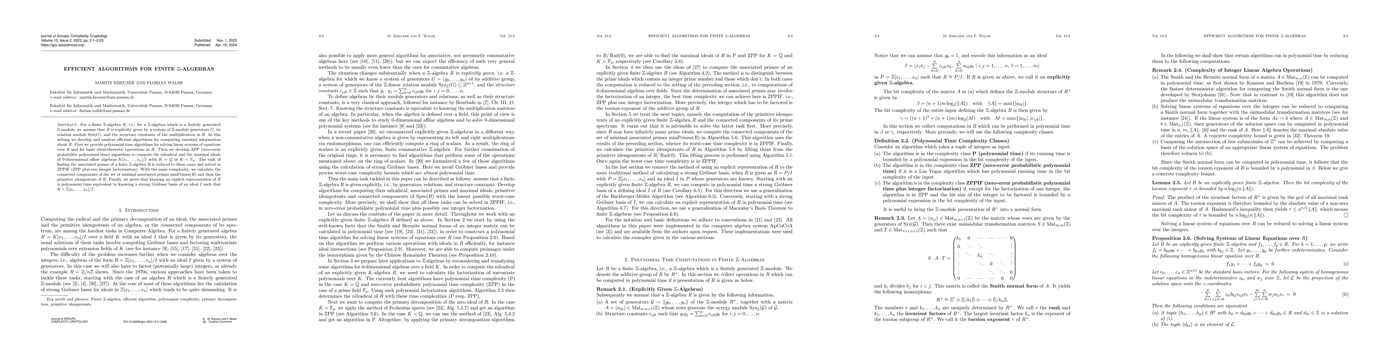 Thumbnail for Efficient Algorithms for Finite $\mathbb{Z}$-Algebras