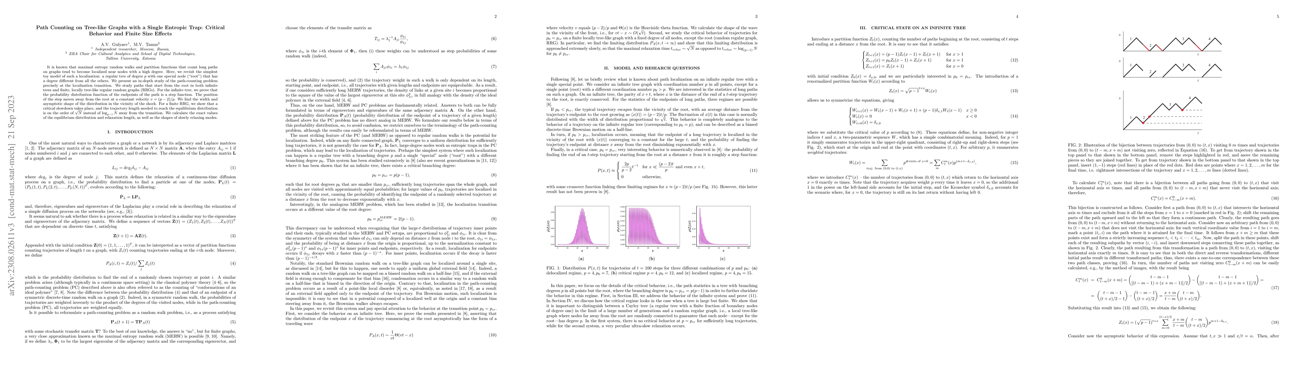 Thumbnail for Path Counting on Tree-like Graphs with a Single Entropic Trap: Critical
  Behavior and Finite Size Effects