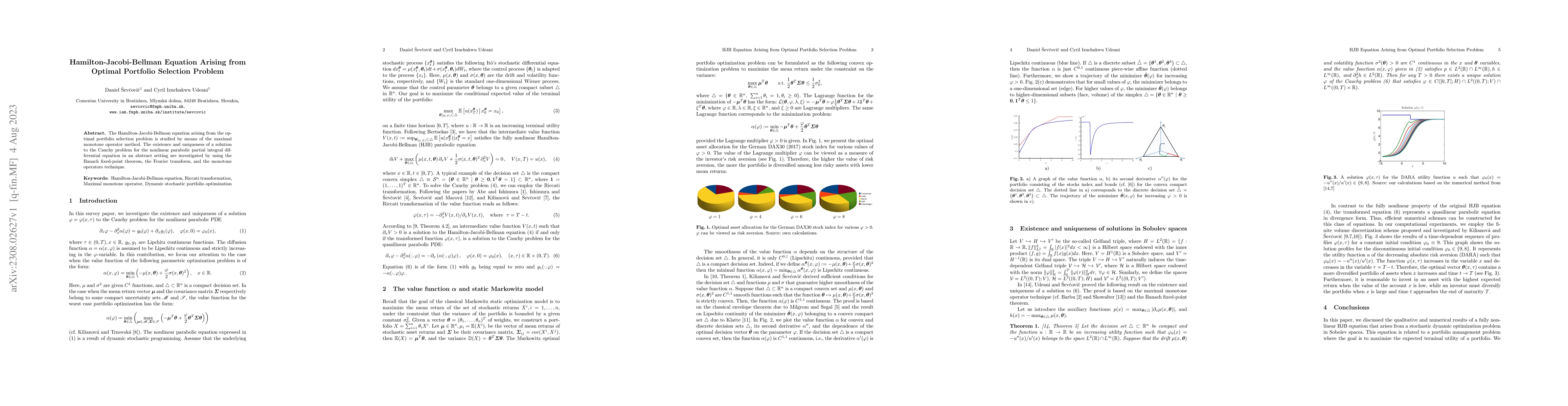 Thumbnail for Hamilton-Jacobi-Bellman Equation Arising from Optimal Portfolio
  Selection Problem