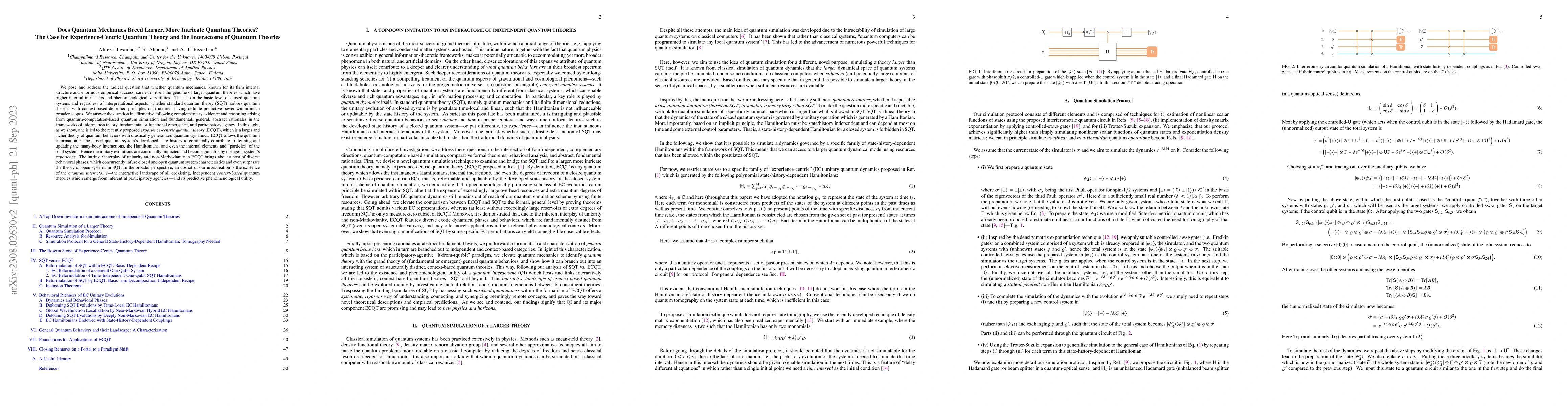 Thumbnail for Does Quantum Mechanics Breed Larger, More Intricate Quantum Theories?
  The Case for Experience-Centric Quantum Theory and the Interactome of Quantum
  Theories