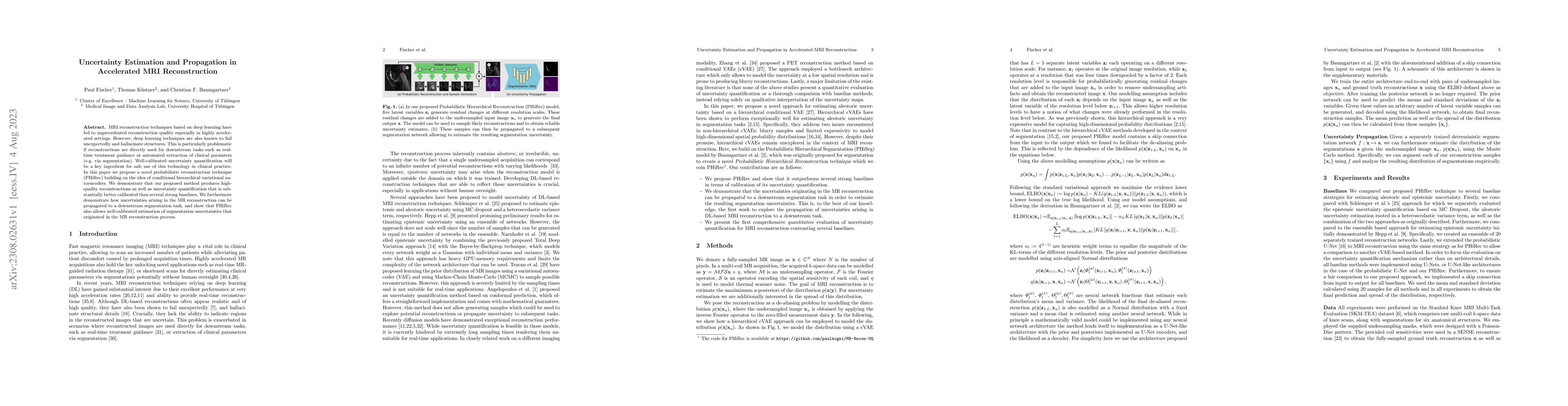 Thumbnail for Uncertainty Estimation and Propagation in Accelerated MRI Reconstruction