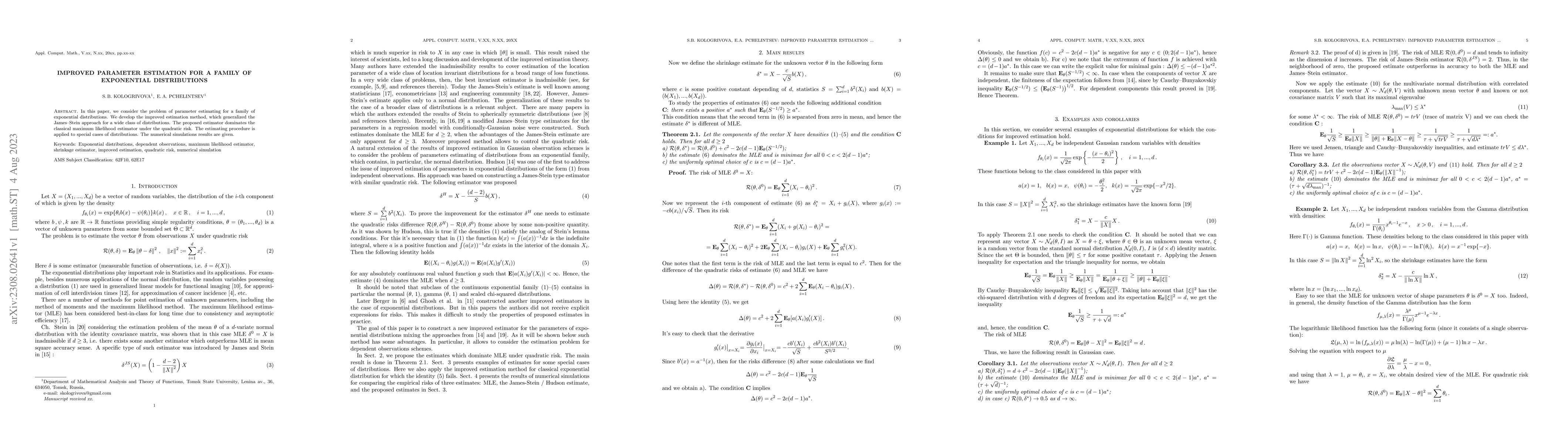 Thumbnail for Improved parameter estimation for a family of exponential distributions